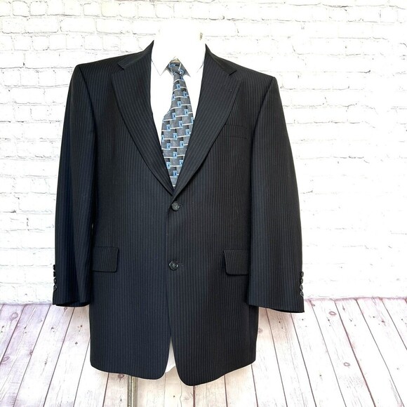 Hart Schaffner Marx Wool Sport Coat Blue Suit Blazer Jacket Size 42S - Picture 2 of 11